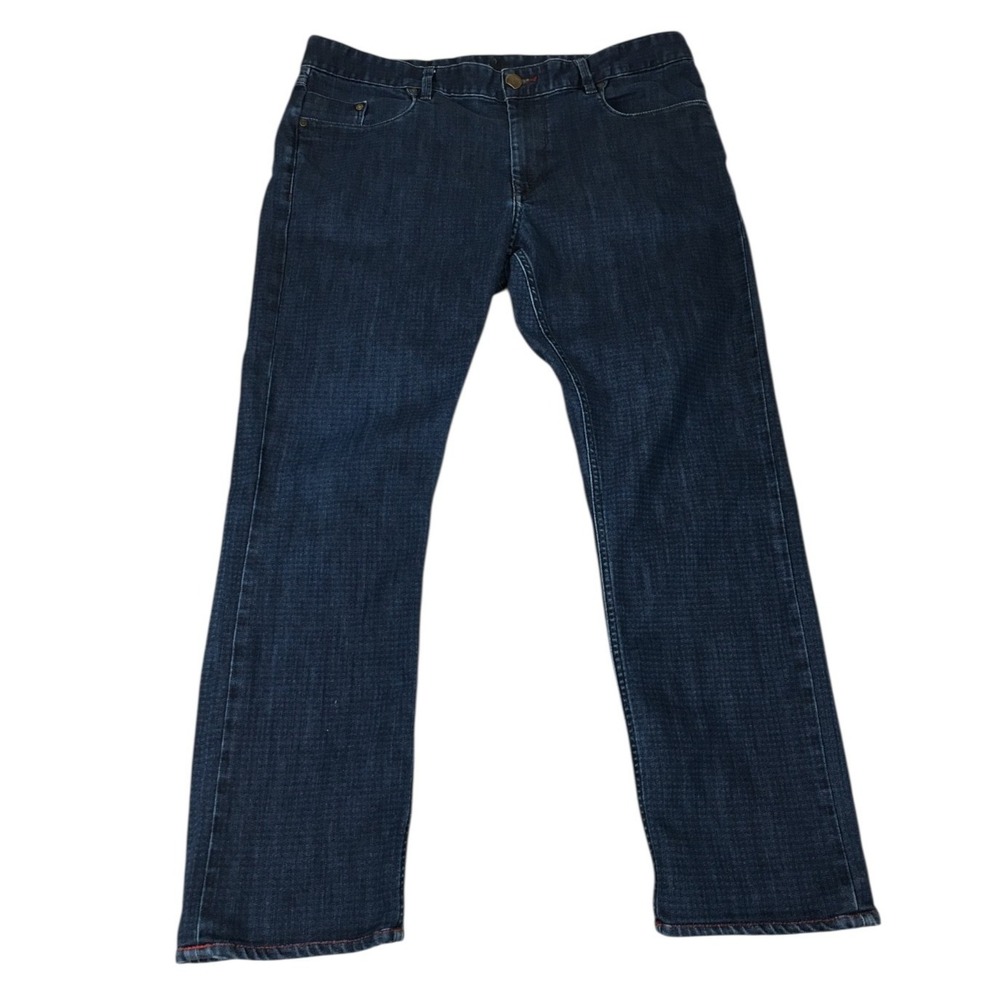 Robert Graham Slim Jim Jeans Men 38 Blue Denim Cotton Lycra Stretch Designer